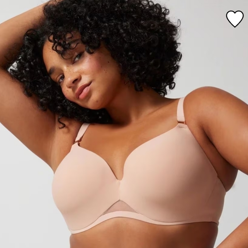 Soma Bodify Perfect Coverage Nude Bra Size 40C Flex Wire Mesh Peekaboo